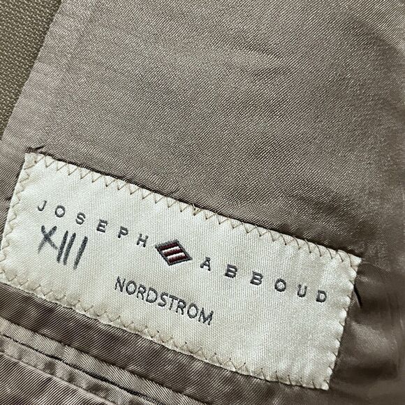 Joseph Abboud Blazer Jacket Men's 42R Super 110s‎ Wool Khaki Brown - Picture 3 of 12